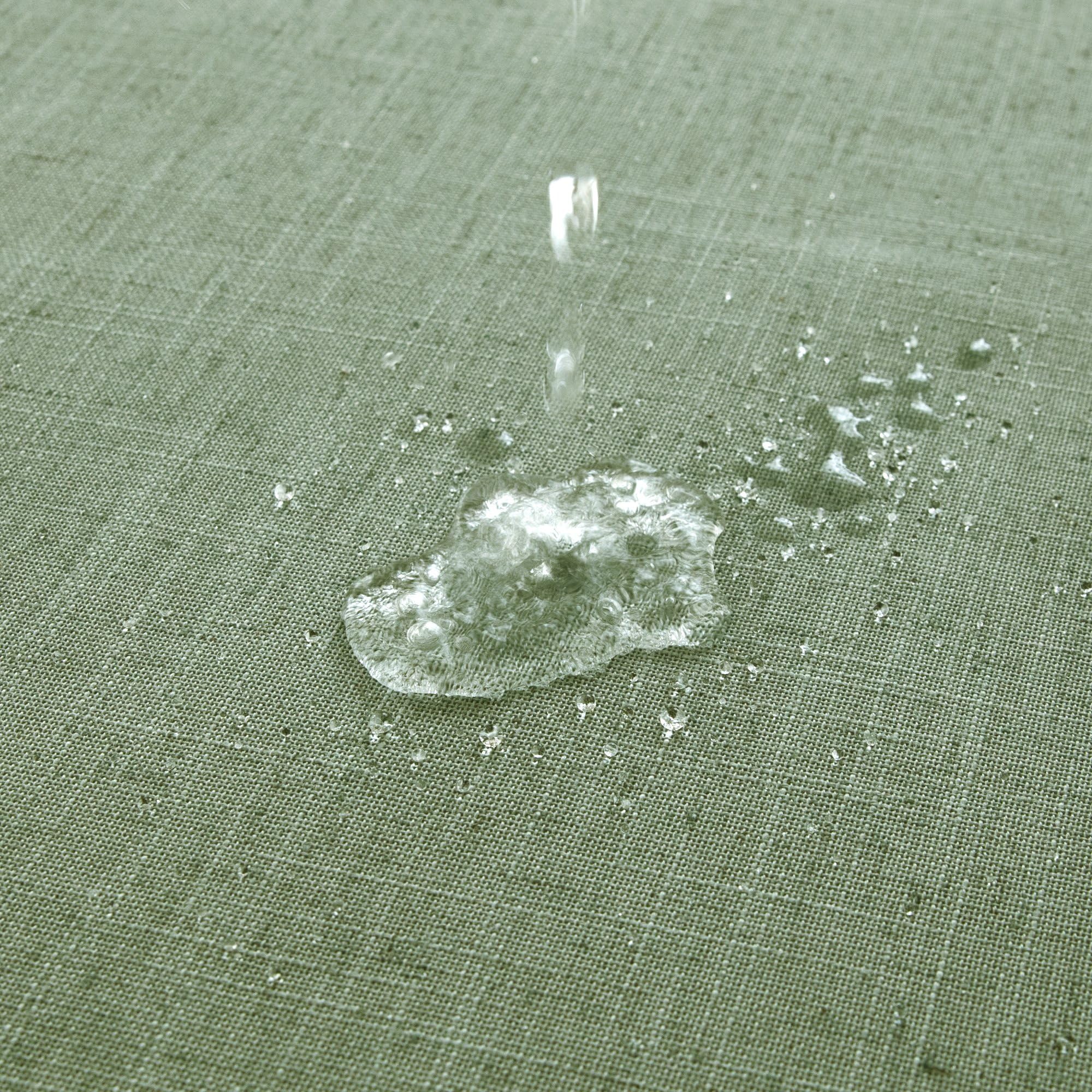 Koufall Sage Green Waterproof Linen Fabric Shower Curtain 72X96 Inch Length