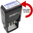 Zigel D50 Date Stamp With Your Custom Text - Self Inking Date Stamp - Blue