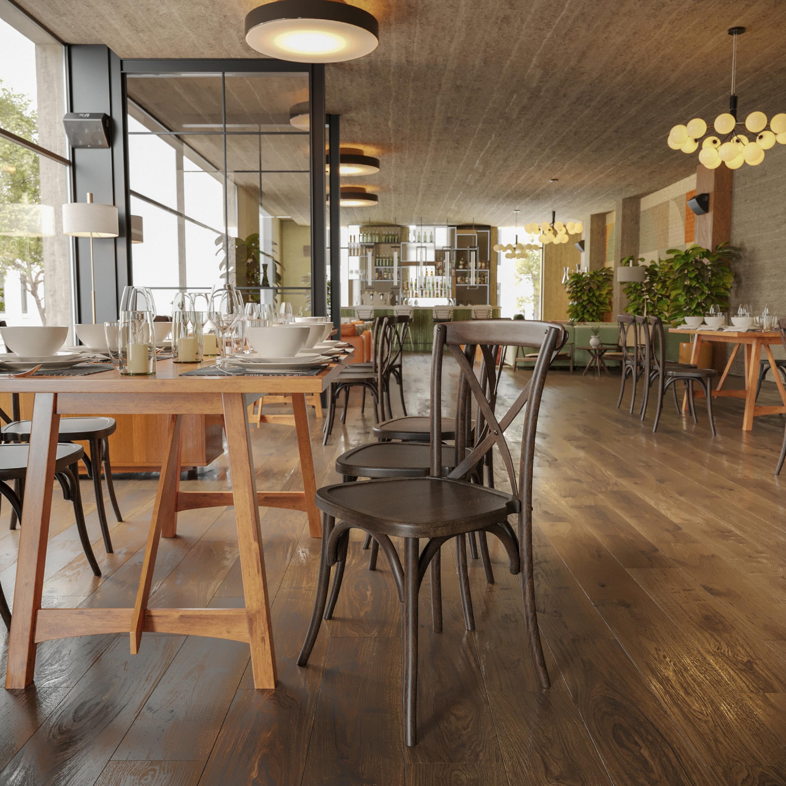 Flash Furniture HERCULES Series Mahogany Cross Back Chair