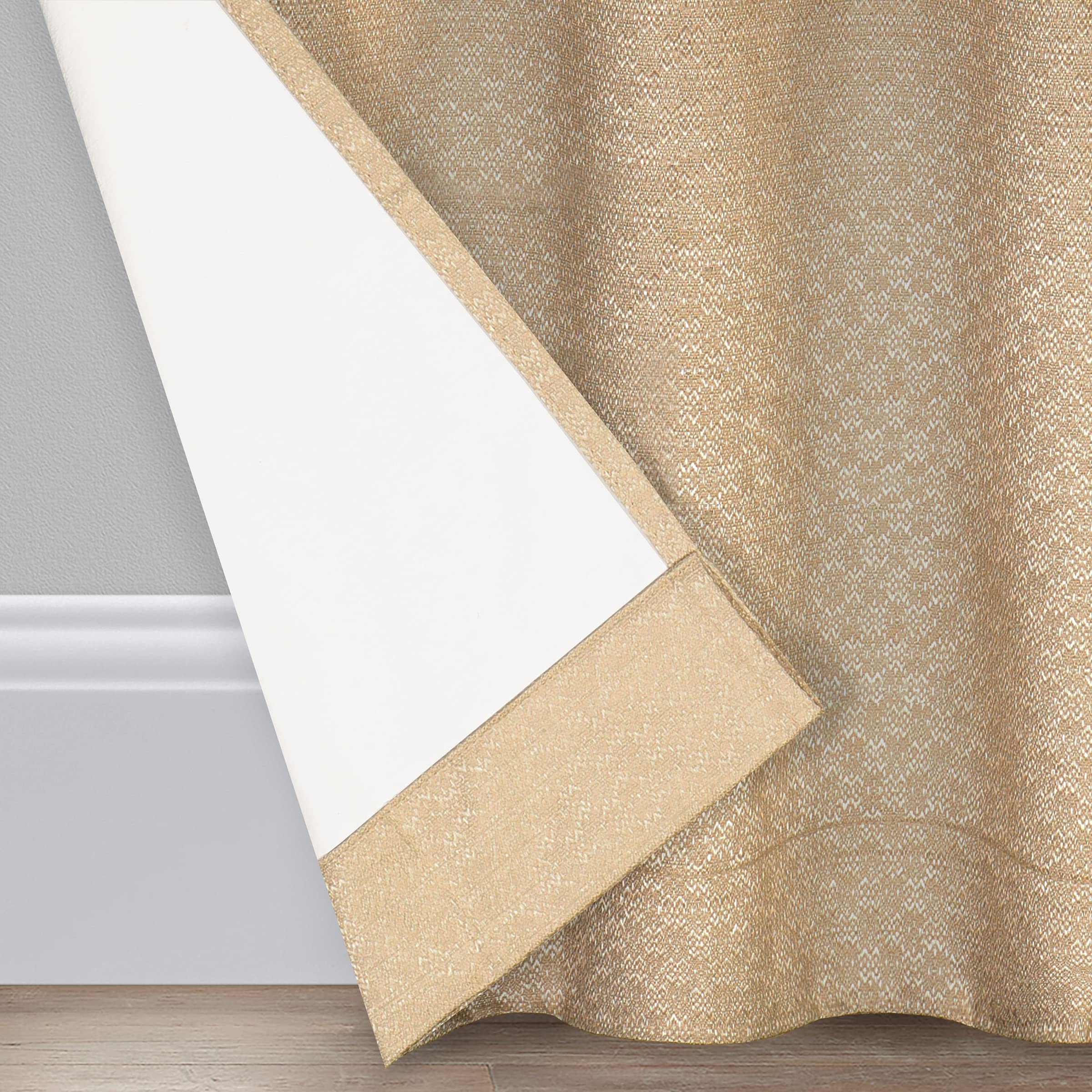 Eclipse Canova Thermal Insulated Single Panel Rod Pocket Darkening Curtains For Living Room, 42 In X 84 In, Gold