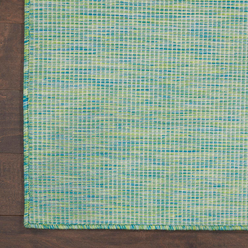 Nourison Positano Indoor/Outdoor Blue/Green 2'2' X 12' Area Rug, Easy Cleaning, Non Shedding, Bed Room, Living Room, Dining Room, Backyard, Deck, Patio (2X12)