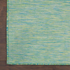 Nourison Positano Indoor/Outdoor Blue/Green 2'2' X 12' Area Rug, Easy Cleaning, Non Shedding, Bed Room, Living Room, Dining Room, Backyard, Deck, Patio (2X12)