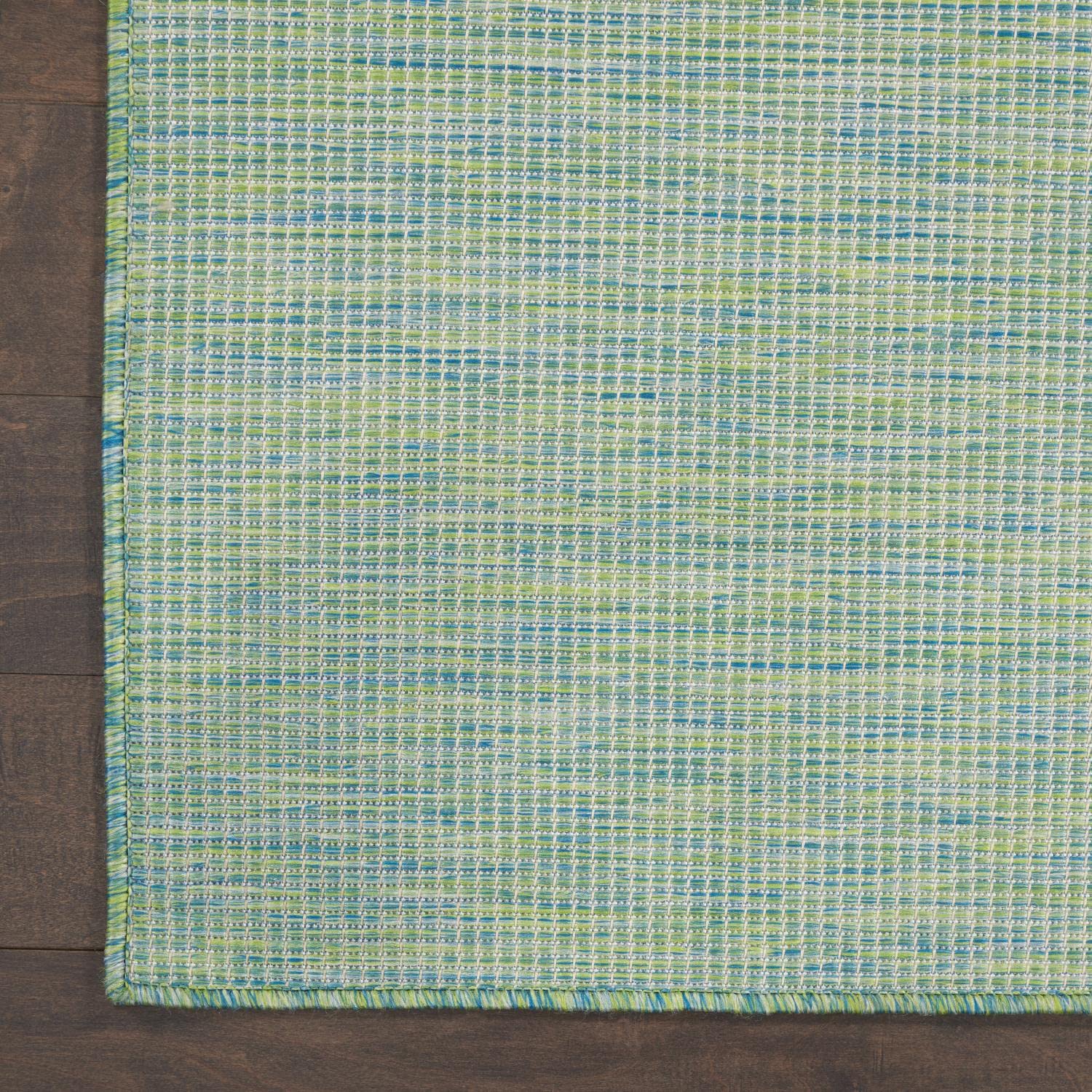 Nourison Positano Indoor/Outdoor Blue/Green 2'2' X 12' Area Rug, Easy Cleaning, Non Shedding, Bed Room, Living Room, Dining Room, Backyard, Deck, Patio (2X12)