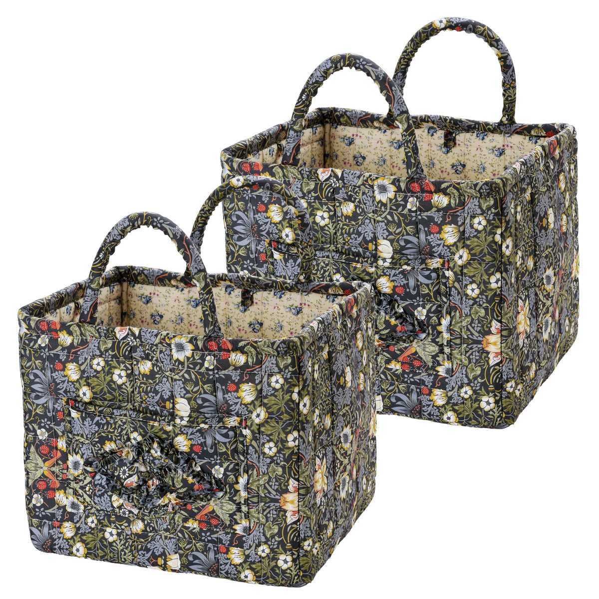Quilted Fabric Storage Basket 13x11x10.6 Blue, 2Pack