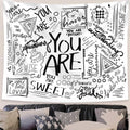Fowocu Quote You Are Tapestry Wall Hanging, Positive Letters Sayings White Tapestry, Aesthetic Wall Tapestry For Bedroom Dorm Li