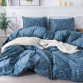 Honeilife Cotton Duvet Cover Set - 100% Cotton Herbs Pattern Comforter Cover Set, Soft And Breathable Bedding Set With Zipper Cl