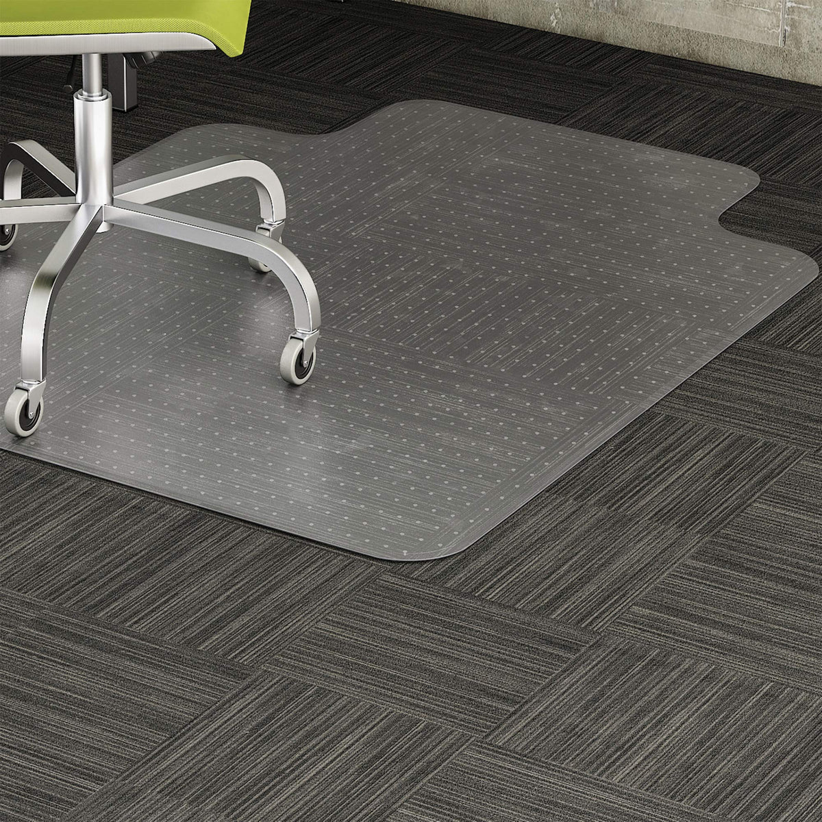 Lorell, LLR82820, Low-Pile Carpet Chairmat, 1 / Each, Clear, 45x63 w/25x12 Lip