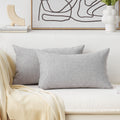 Home Brilliant Lined Burlap Linen Accent Cushion Cover Throw Pillow Case For Couch, 12 'X20 ', Set Of 2, Light Grey