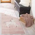 SAFAVIEH Carousel Kids Collection Runner Rug - 23 x 6, Pink & Ivory, Non-Shedding & Easy Care, Ideal for High Traffic Areas fo