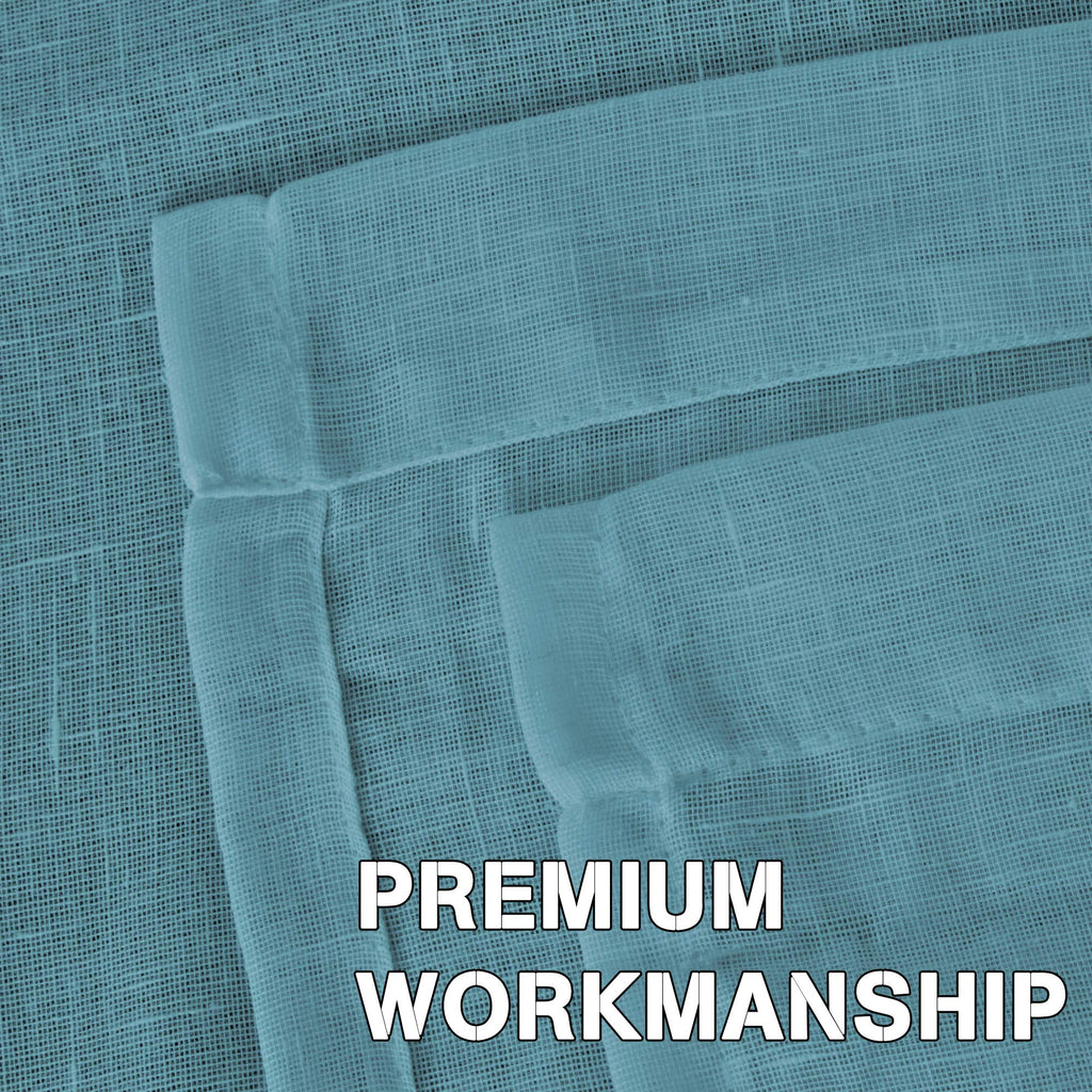 H.Versailtex Privacy Protection Home Fashion Natural Linen Rich Quality Curtain Sheers Multi Size 52X72 - Inch/Nickel Grommet Top Linen Curtain Panels Indoor Curtains (Set Of 2, Turquoise)