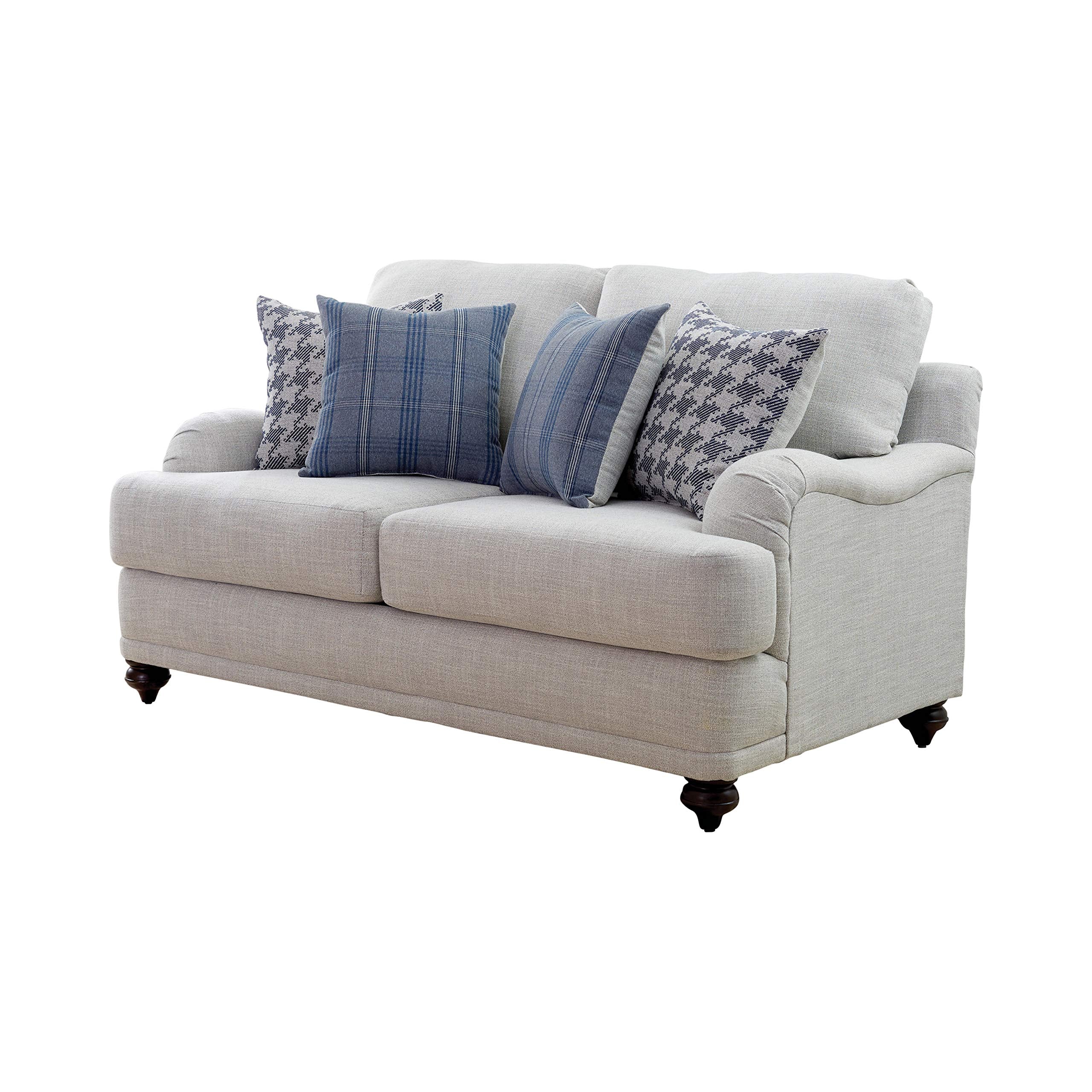 Coaster Home Furnishings Gwen Recessed Arm Loveseat Light Grey