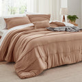 Bedsure Taupe King Size Comforter Set - 4 Pieces Pinch Pleat Bed Set, Down Alternative Bedding Sets For All Season, 1 Comforter,