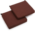 Blazing Needles Outdoor Spun Poly 19-Inch by 20-Inch by 3-1/2-Inch All Weather UV Resistant Zippered Cushions, Cocoa, Set of 2