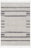 HomeRoots 5' X 8' Ivory Or Grey Abstract Brushstrokes Indoor Area Rug with Fringe