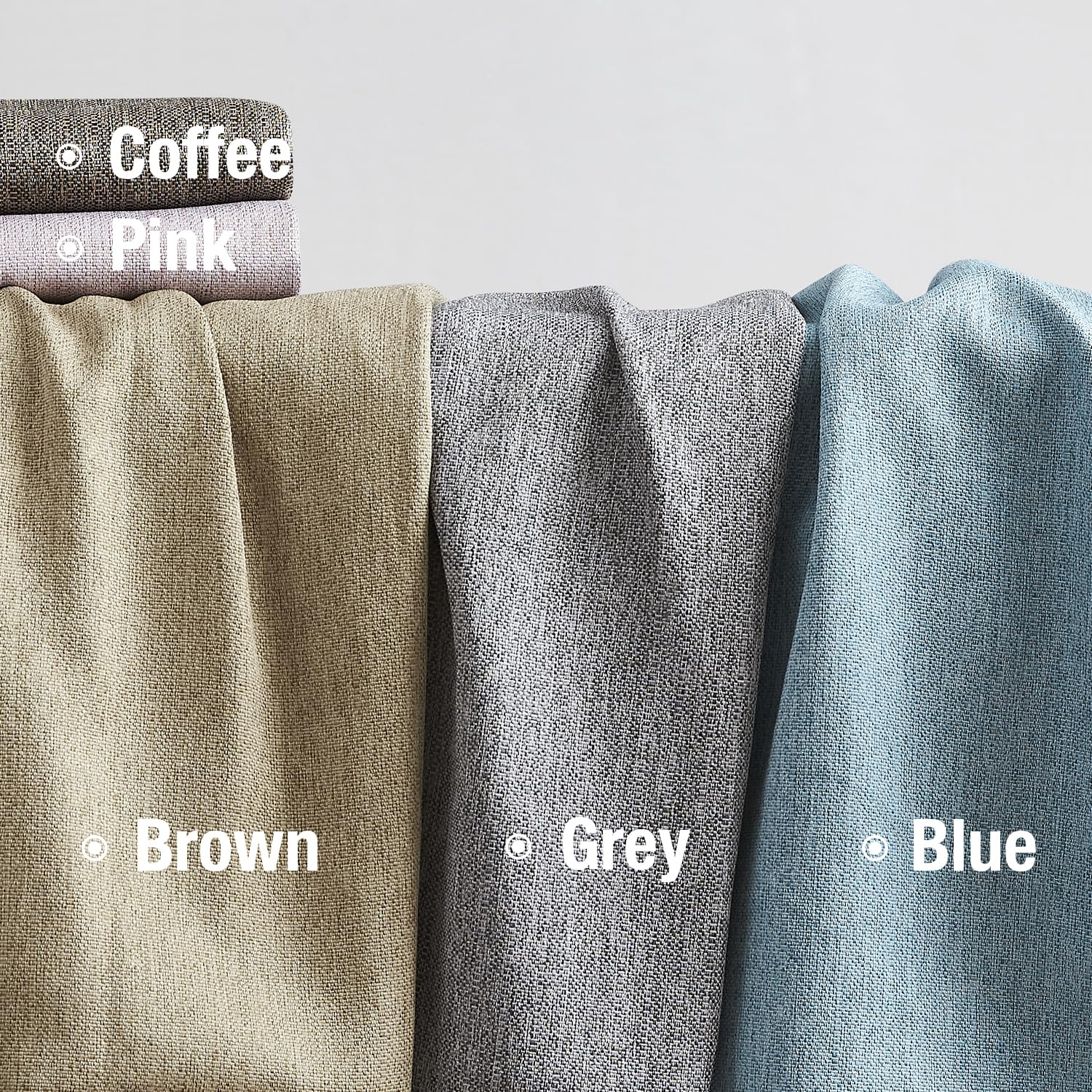 Full Blackout Linen Curtains For Bedroom, Aqua Blue, Retro Burlap Linen Textured Privacy Window Treatment Light Blocking Energy