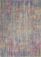 HomeRoots Ivory/Multi 100% Polypropylene 5’ x 7’ Ivory Abstract Striations Area Rug