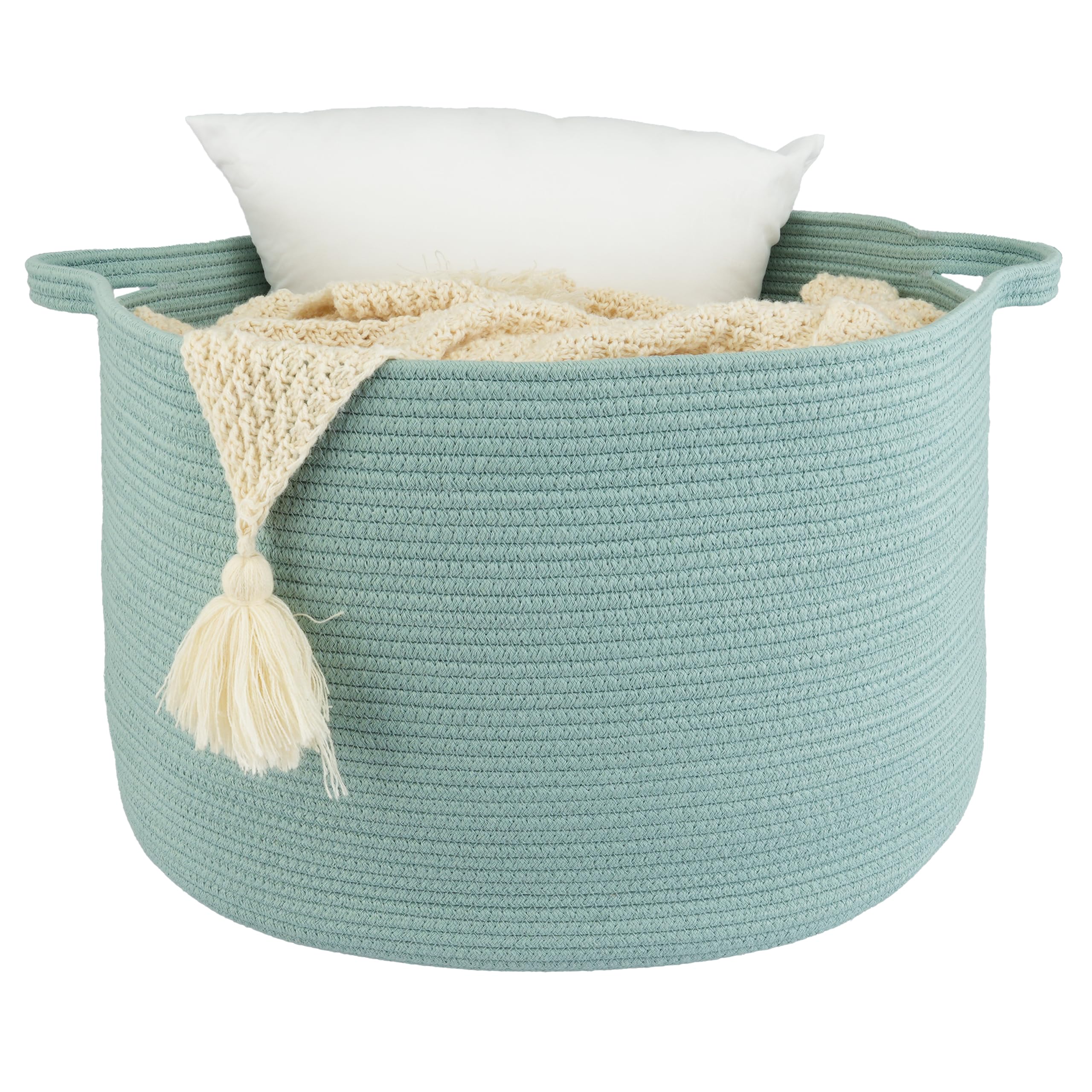 Xuanguo Large Cotton Rope Basket - 22'X14' Woven Storage Basket For Blankets, Toys, Laundry, And Nursery - Round Baskets For L