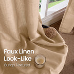 Bgment Curtains 45 Inch Length 2 Panels Set For Bedroom, Grommet Thick Linen Look Burlap Textured Light Filtering Privacy Window Drapes For Farmhouse Living Room, 42 X 45 Inch, Tan