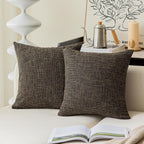 Kevin Textile 2 Packs Throw Pillow Cases Textural Faux Linen Decor Star Cushion Cover For Living Room, 26X26 Inches, Black Gold