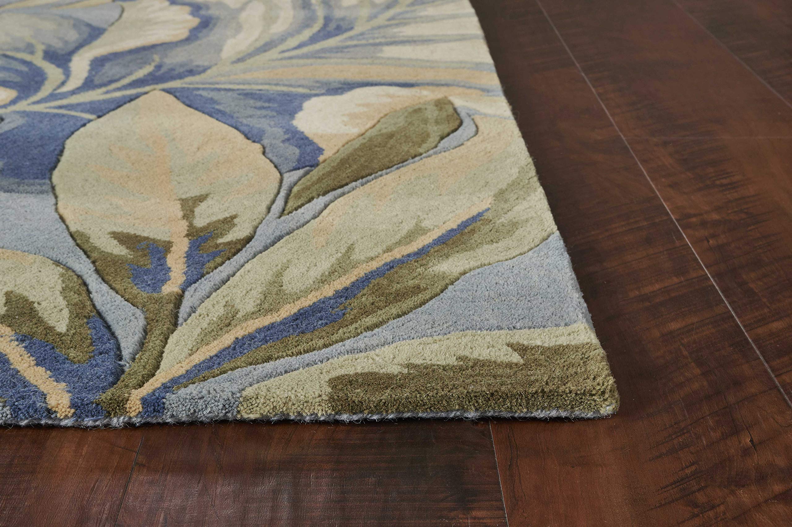 HomeRoots 90 X 90 Blue Wool Rug
