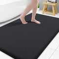 Smiry Memory Foam Bath Mat 44x32, Extra Soft and Absorbent Bathroom Mats, Non Slip Washable Carpet for Floor, Shower and Tub, Bl