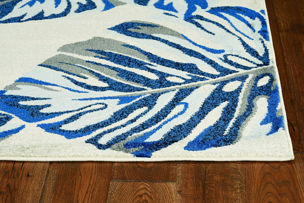 HomeRoots Decor 3'3-inch x 4'11-inch Polypropylene Grey/Blue Area Rug