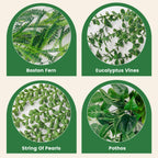 Der Rose 4 Pack Fake Plants Hanging With Pots Artificial Ivy Vine Faux Eucalyptus Hanging Plants, Boston Fern, String Of Pearls
