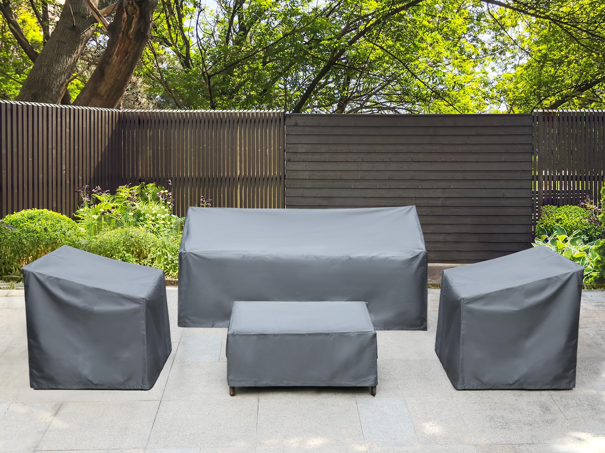 Baner Garden Patio Furniture Covers,Outdoor Furniture Cover Waterproof,Patio Furniture Set Covers For 4 Piece Outdoor Conversation Set,Patio Covers Set-Xx-Large (Grey)