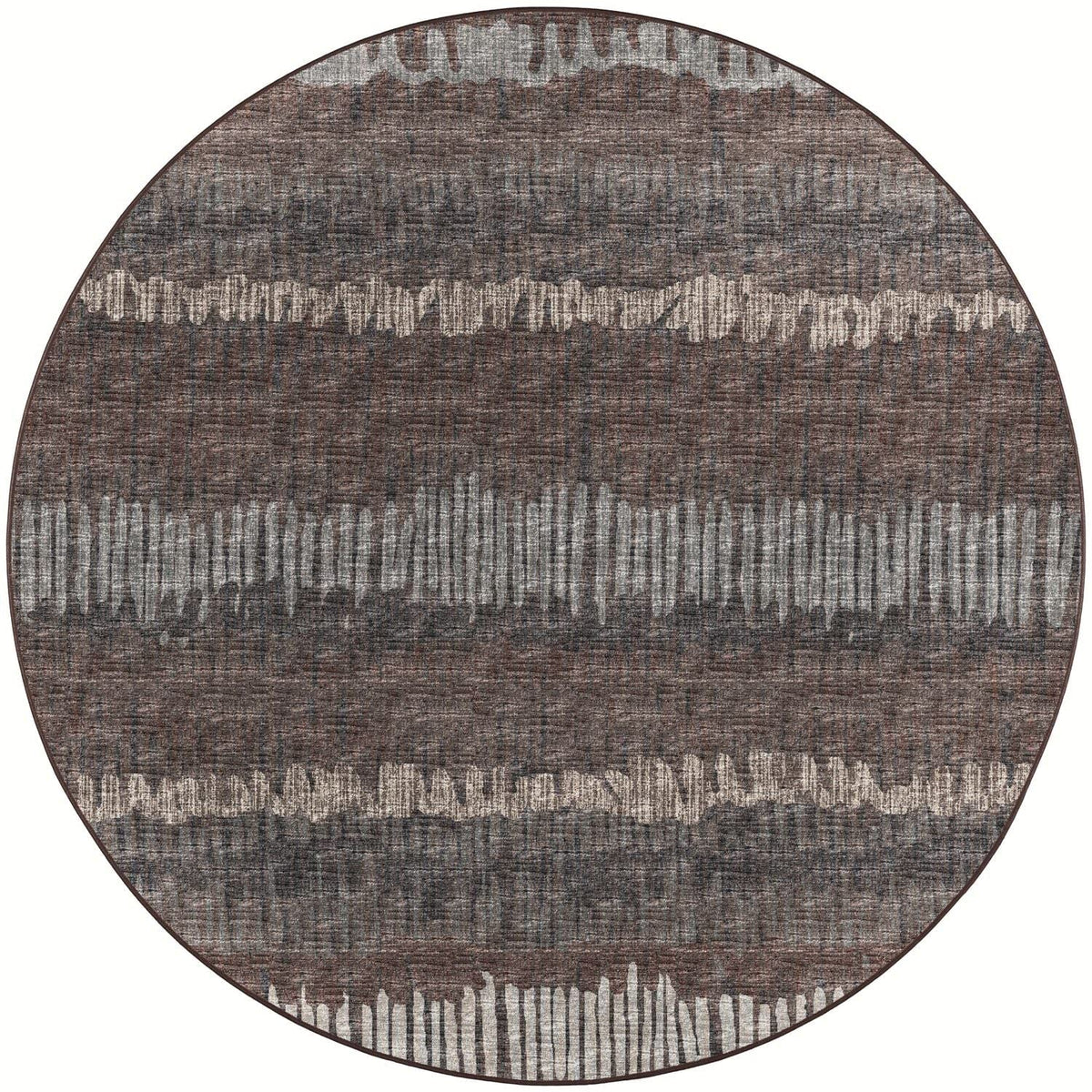 Winslow Wl4 Brown Transitional Rug Round 4' X 4'