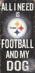 Fan Creations Pittsburgh Steelers Wood Sign - Football and Dog 6x12