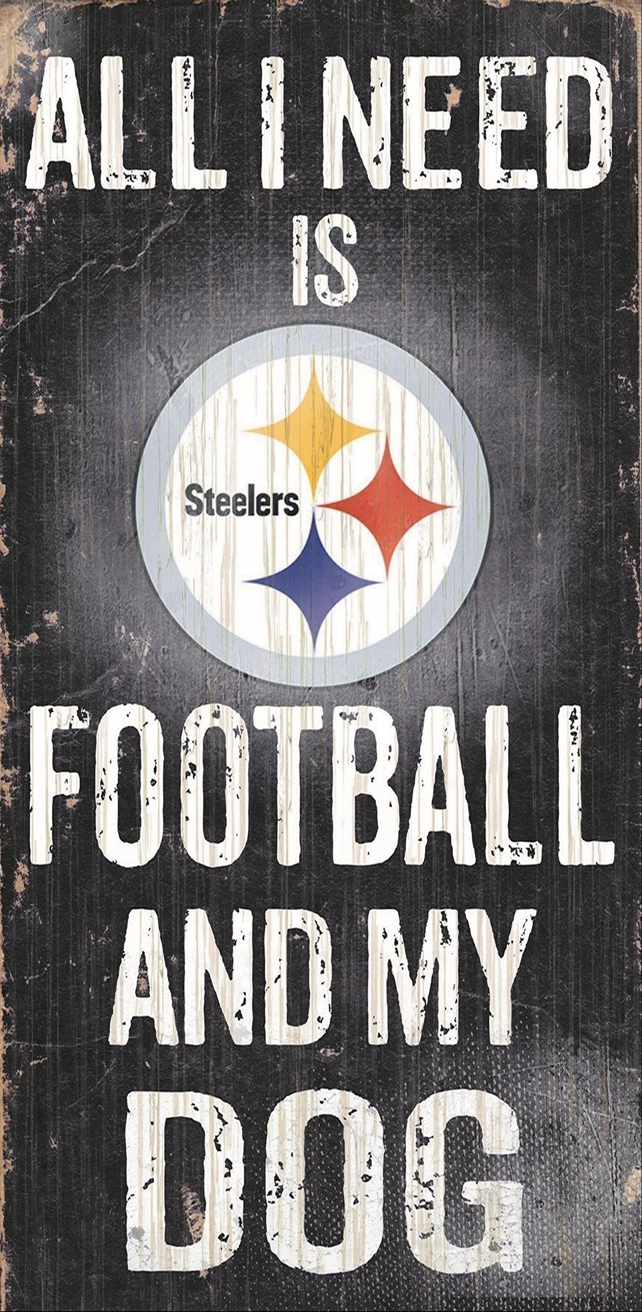Fan Creations Pittsburgh Steelers Wood Sign - Football and Dog 6x12