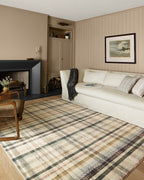 Loloi Chris Loves Julia x Humphrey Collection, Ivory & Multi 3'-6'' x 5'-6'' Area Rug - Plaid Accent Rugs for Living Room, Bedro