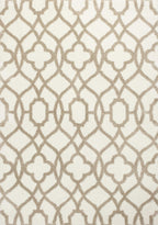 HomeRoots Decor 3'3' x 5'3' Microfiber Ivory/Beige Area Rug