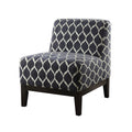 Acme Hinte Chenille Upholstery Armless Accent Chair in Dark Blue and Dark Brown