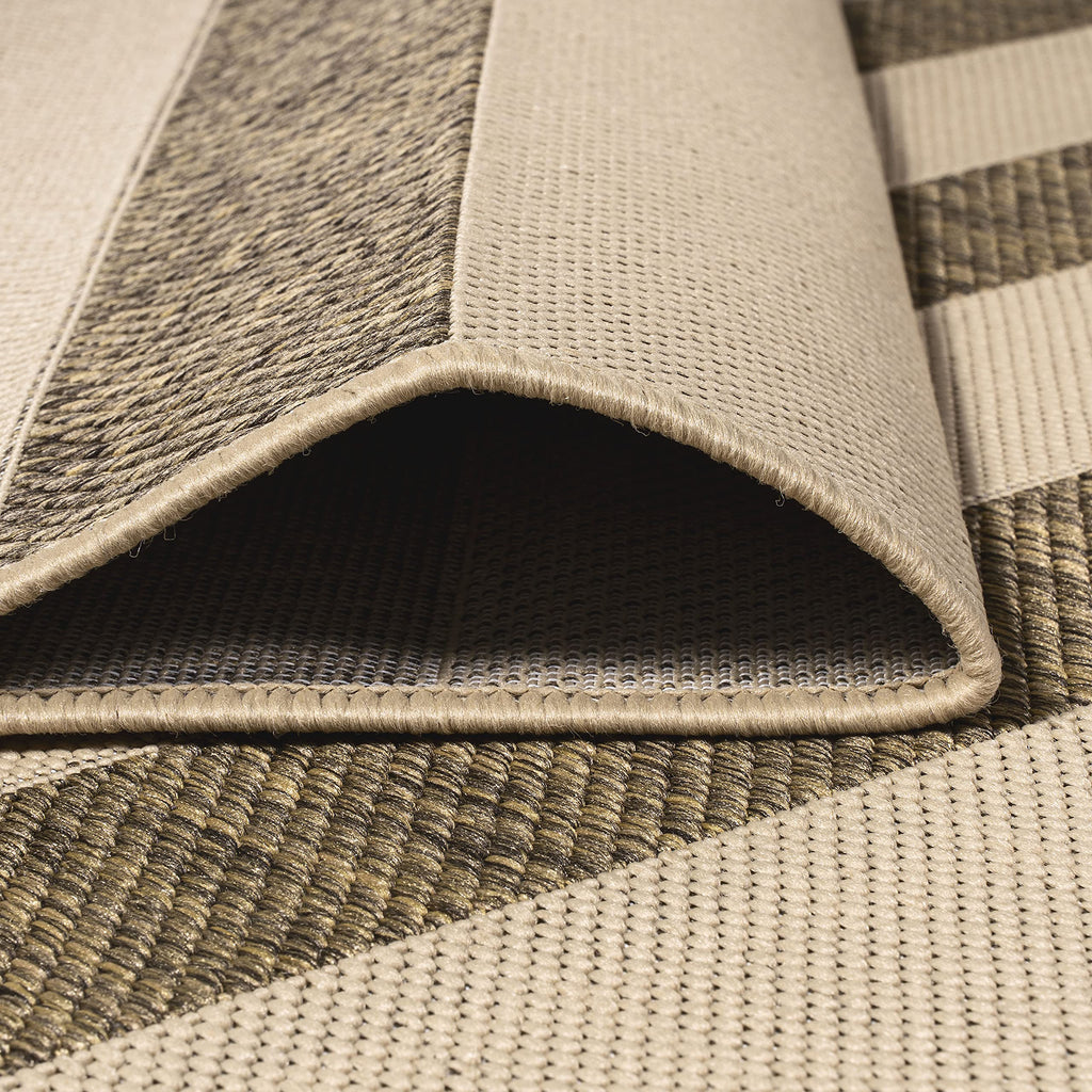 Jonathan Y Smb112A-28 Aveiro Wide Stripe Indoor Outdoor Area Rug, Bohemian, Coastal, Mediterranean Easy Cleaning,Bedroom,Kitchen,Backyard,Patio,Non Shedding, Beige/Brown, 2 X 8