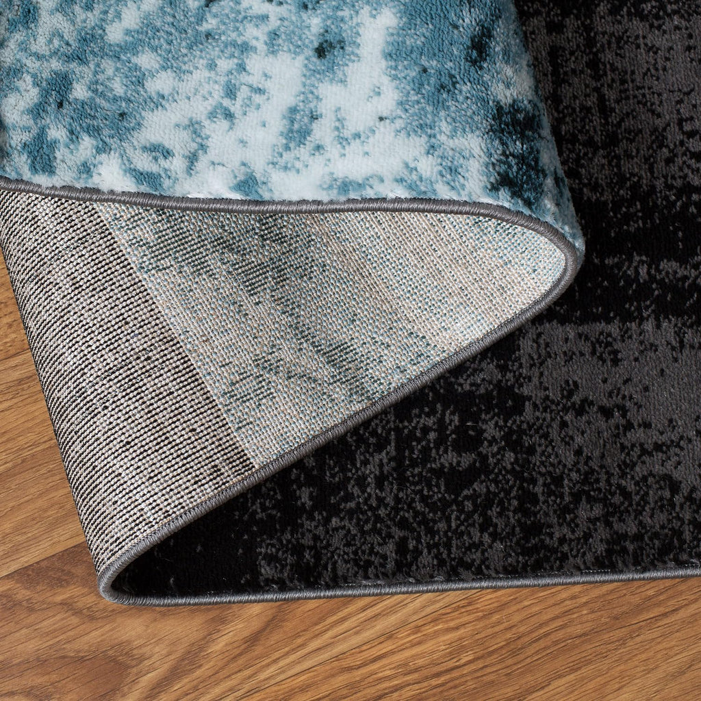 Rugshop Contemporary Abstract Circle Design Soft Runner Rug 2' X 7'2'' Gray