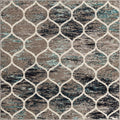 Unique Loom Trellis Frieze Collection Area Rug - Rounded (6' Square, Blue Multi/ Ivory)