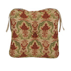 Blazing Needles Corded Tapestry Chair Cushion, 17", Red/Beige 4 Count