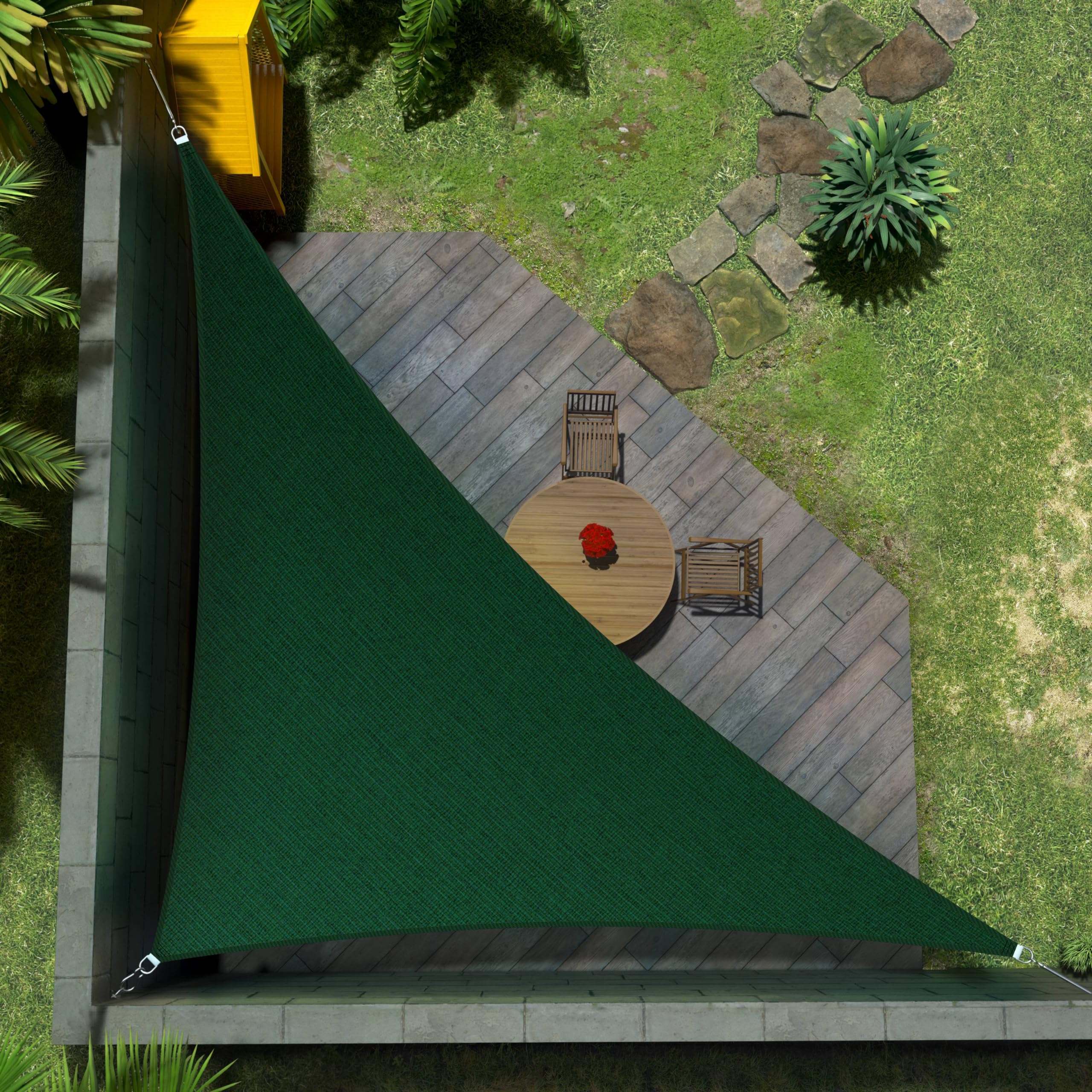 Amgo Custom Size 16' X 20' X 25.6' Green Right Triangle Sun Shade Sail Upf50+ Agtapt8, Order To Make Canopy Awning, 95% Uv Block