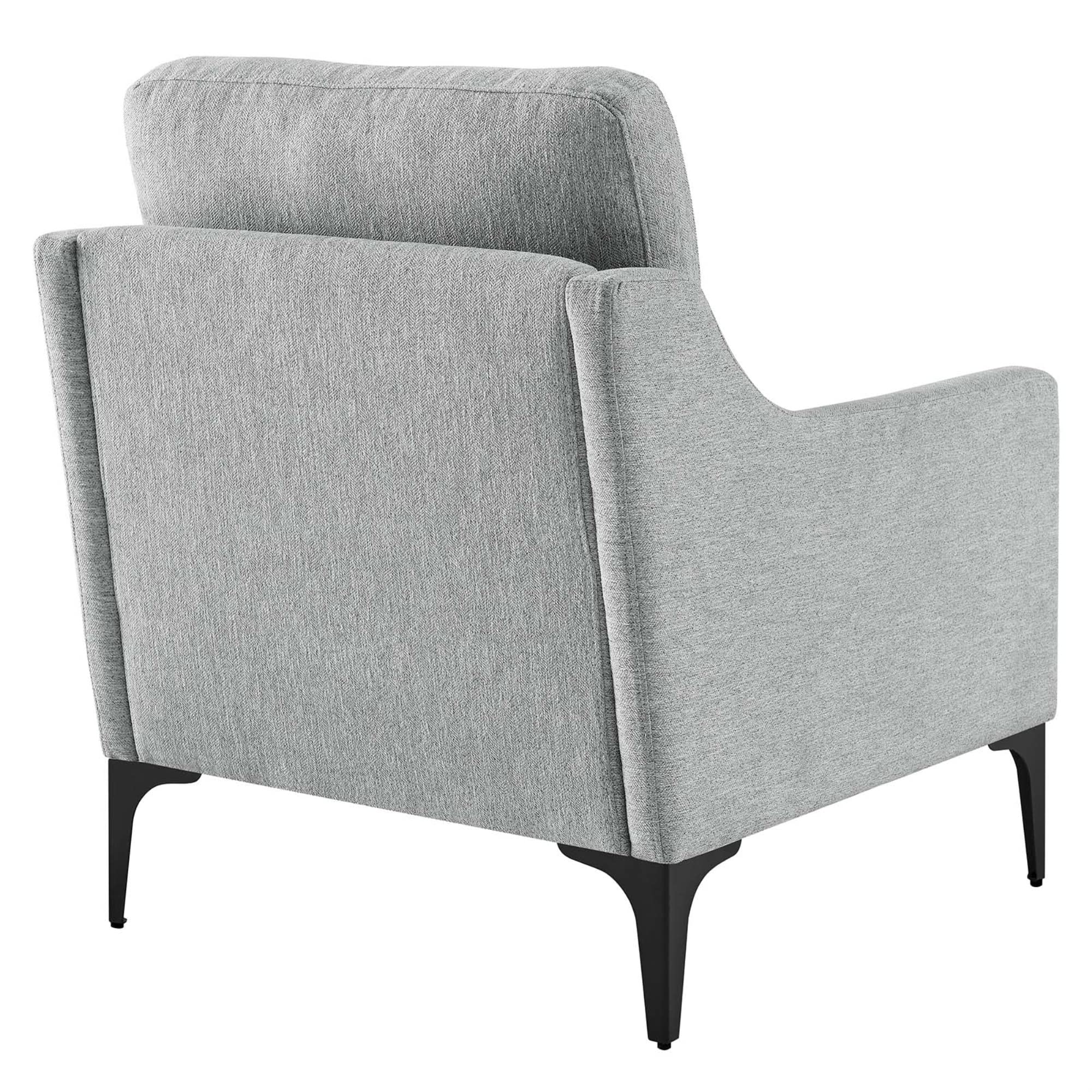 Modway Corland Upholstered Fabric And Metal Armchair In Light Gray