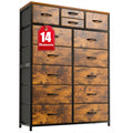 EnHomee 14 Drawer Dresser, Tall Dressers for Bedroom, Large Bedroom Dressers & Chests of Drawers, Sturdy Metal Frame & Wood Top,