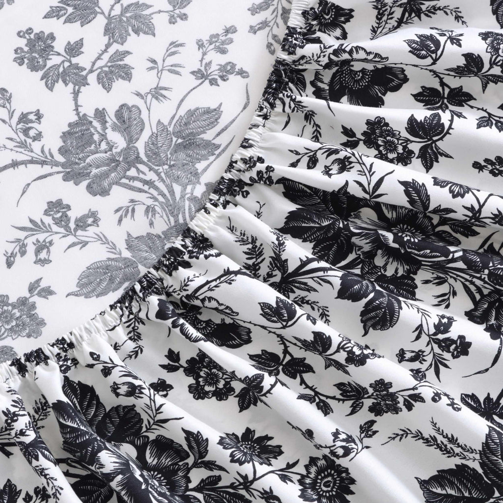 Betsey Johnson - King Sheets, Soft & Lightweight Bedding, Fade & Wrinkle Resistant (Betseys Toile Black, King)