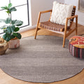 SAFAVIEH Montauk Collection Area Rug - 8 Round, Ivory & Anthracite, Handmade Flat Weave Boho Farmhouse Cotton Tassel Fringe, Id