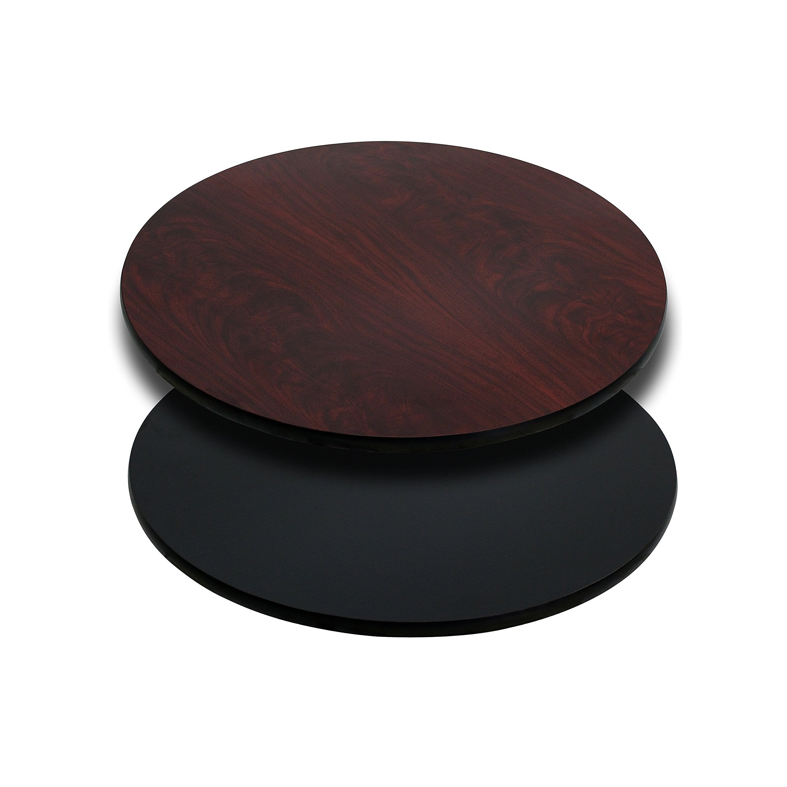 3 Pk. 24 Round Table Top with Black or Mahogany Reversible Laminate Top