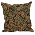 Blazing Needles Square Tapestry Throw Pillow, 17", Brown Damask
