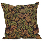 Blazing Needles Square Tapestry Throw Pillow, 17", Brown Damask