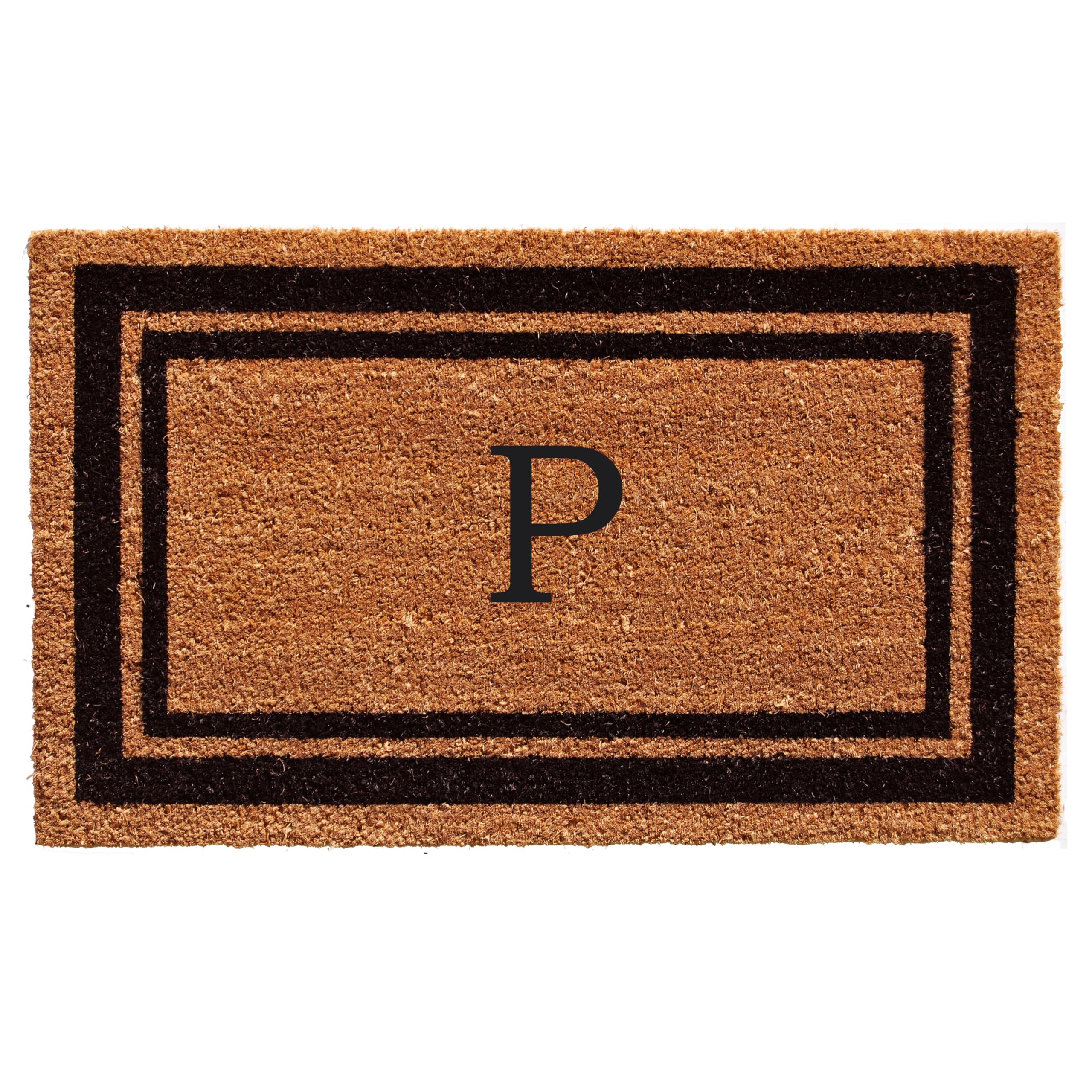 Calloway Mills 152961830P Black Border 18' X 30' Monogram Doormat, (Letter P)