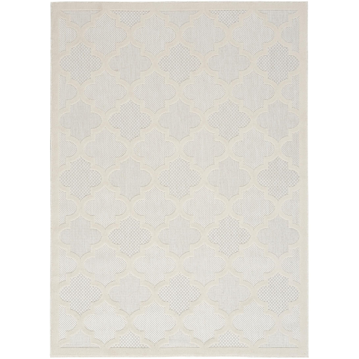 Nourison Easy Care Indoor/Outdoor Ivory/White 2' X 4' Area Rug, Easy Cleaning, Non Shedding, Bed Room, Living Room, Dining Room,