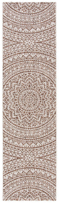 Safavieh Courtyard Collection 2'3' X 14' Light Beige / Light Brown Cy8734 Indoor/ Outdoor Waterproof Easy Cleaning Patio Backyard Mudroom Runner Rug