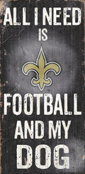 Fan Creations New Orleans Saints Wood Sign - Football and Dog 6x12